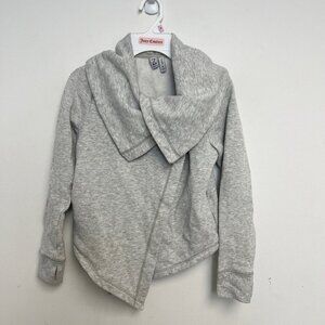 Z by Zella Girls Open Front Drape Sweatshirt Grey Light Heather Size M (8/10)